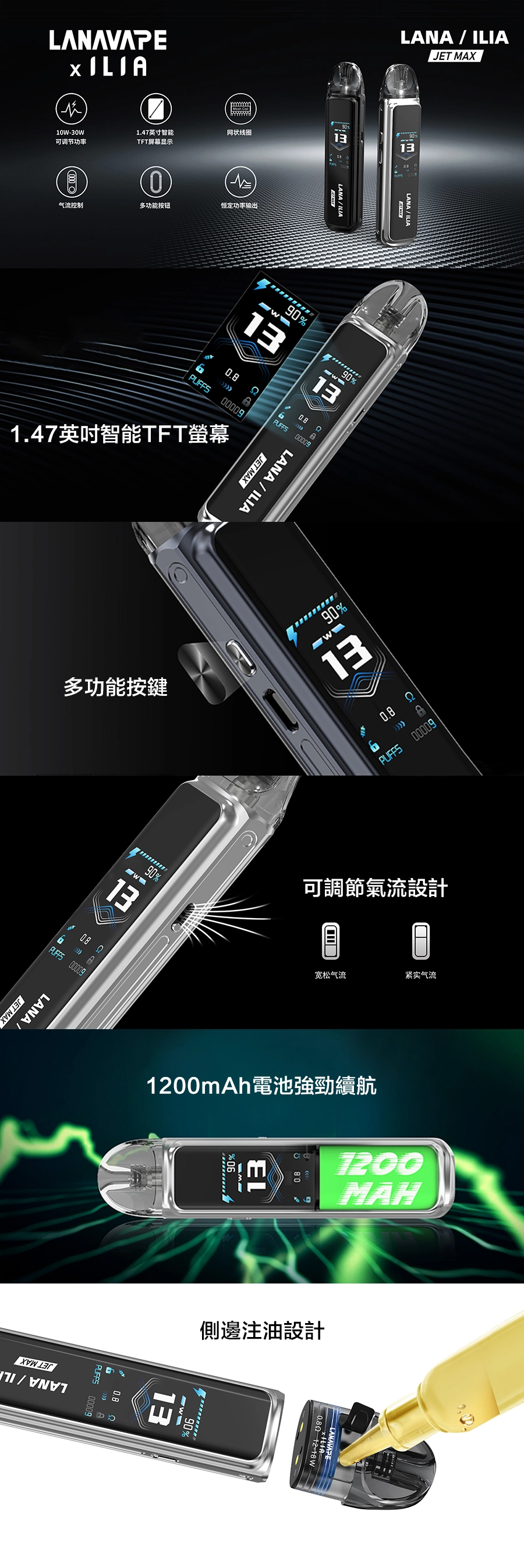 LANAVAPE主機新款 LANA JET MAX 注油式主機套裝